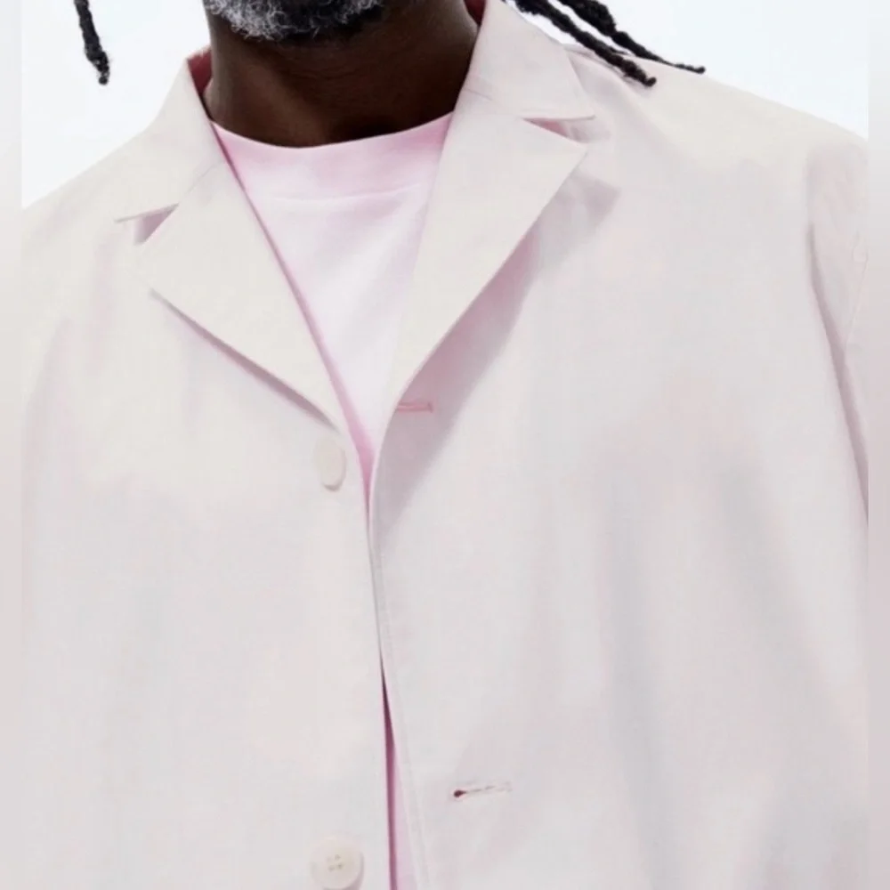 NEW Zara Mens Pastel Pink Poplin Suit Jacket